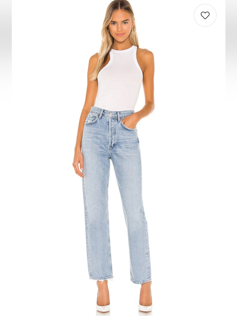 Agolde 90’s Light Wash Straight-Leg Jeans Sz 25